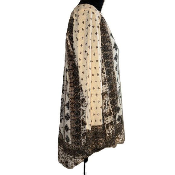 LUCKY BRAND WOMEN'S PRINTED PEASAND TOP NWT SZ L - Picture 6 of 7